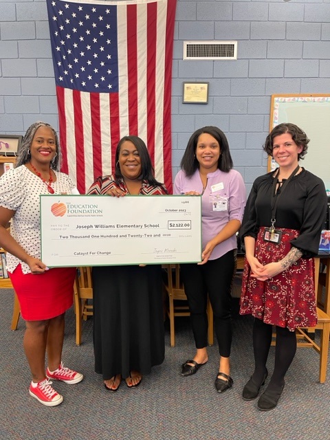 Mrs. Stokes, Ms. Green, Education Foundation Representative, Mrs. Robinson